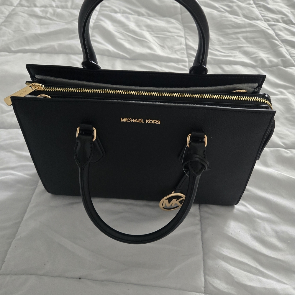 Michael Kors Black Leather Tote Bag